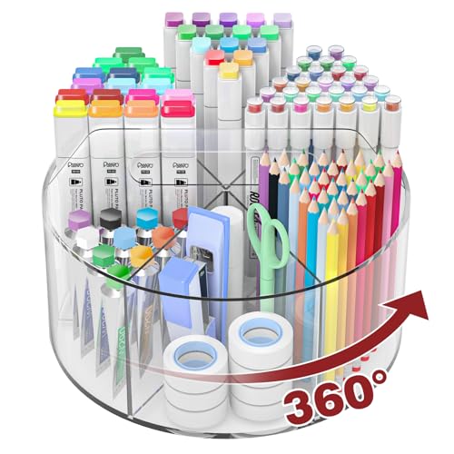 250pcs Acrylic Pencil Holder Marker Organizer, 360... (Acrylic)