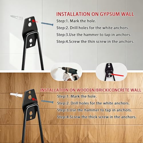 6 Pack Garage Hooks Heavy Duty with Anti-Slip Coating, Steel Utility Ladder Hooks for Hanging Garden Tools, Hoses, Ropes, Bikes and More (5.3in)