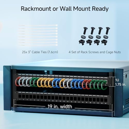 Cable Matters 1U 24 Port Keystone Patch Panel with Cable Management