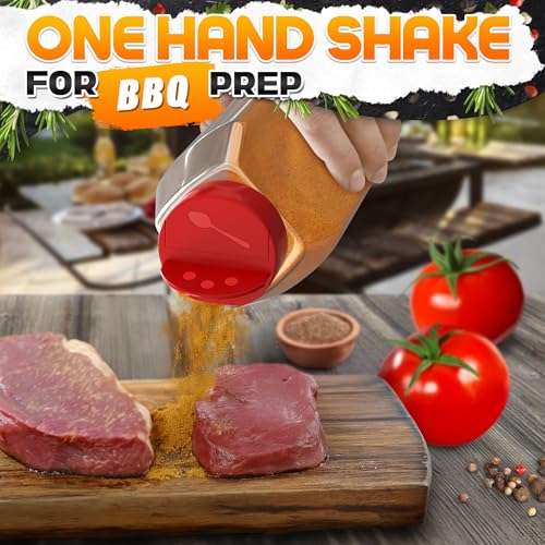 Large Seasoning Shaker Set of 2, 32 Oz Airtight Wide Mouth, Dual Lid