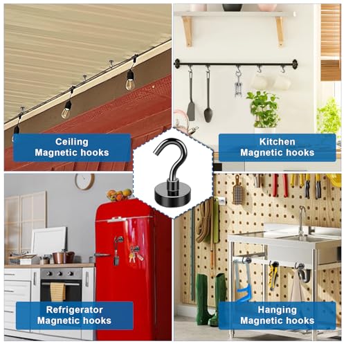 LOVIMAG Magnetic Hooks, Cruise Essentials 2026, 30 Pack-30LBS | Heavy Duty Strong Magnet Hook for Cruise Cabin, Refrigerator Fridge, Ship, Classroom, Kitchen Grills, Black