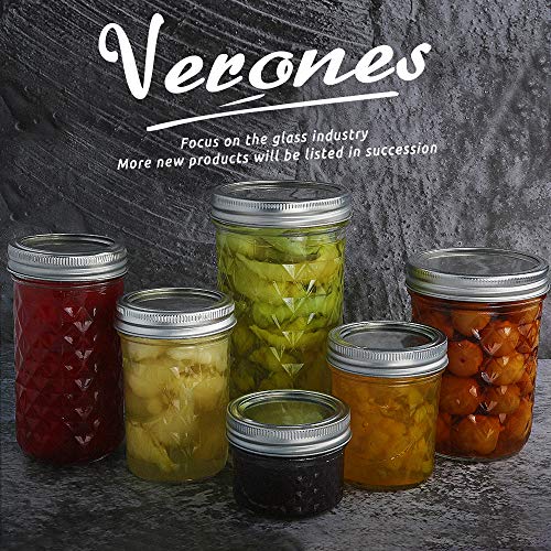 VERONES 12 Pack 22 oz Wide Mouth Mason Jars with Lids and Bands