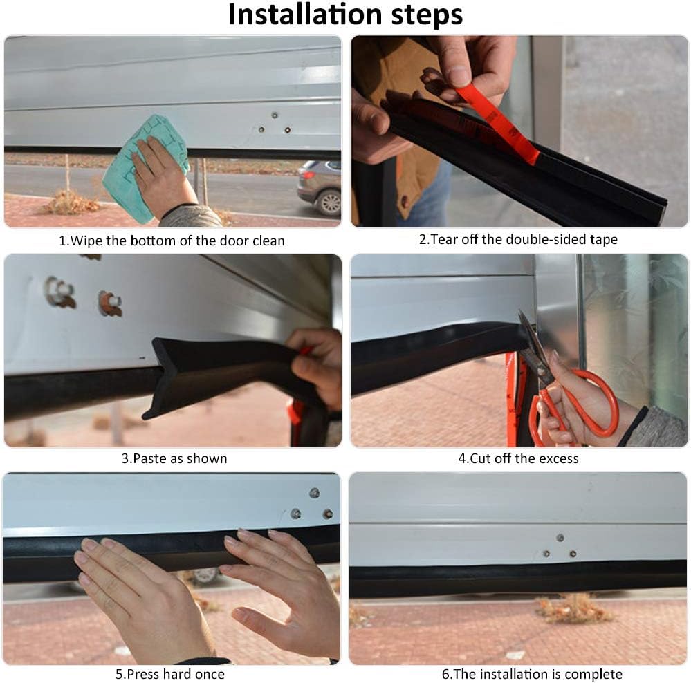 20FT Universal Garage Door Threshold Seals Bottom Rubber Replacement | Garage Door Rubber Seal Strip with Nails,Weatherproofing Garage Door Weather Stripping for Side and Bottom of the Garage Door