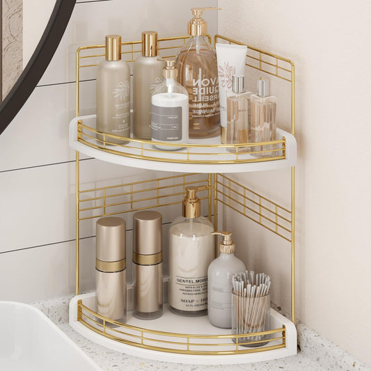 Bathroom Countertop Corner Organizer for Small Spa... (Walnut)