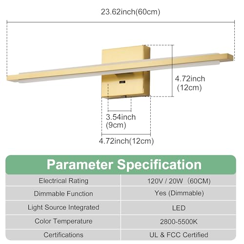 Bathroom Light Fixtures Over Mirror 5CCT LED Modern Vanity