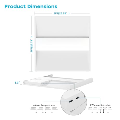 2x2 2×4 LED Troffer Light