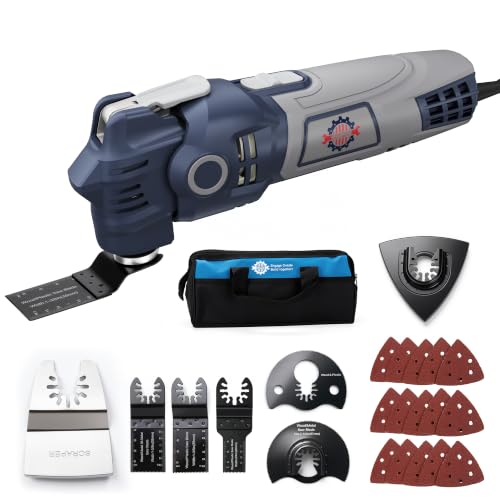 Oscillating Multi Tool Kit with LED Light and Quick Blade Change