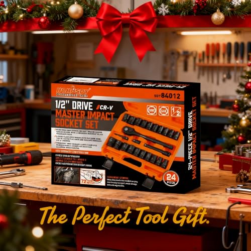 1 2" Drive Shallow Impact Socket Set (24 Pcs Orange)