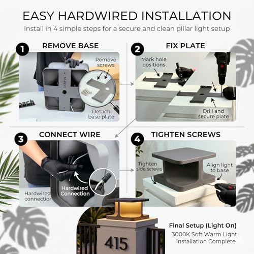 11.8" Hardwired Outdoor Post Light