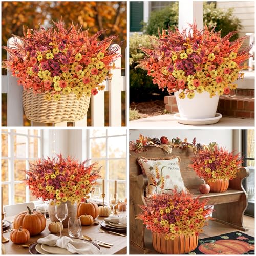 Artificial Mums for Outdoors (Orange / 30 pcs)