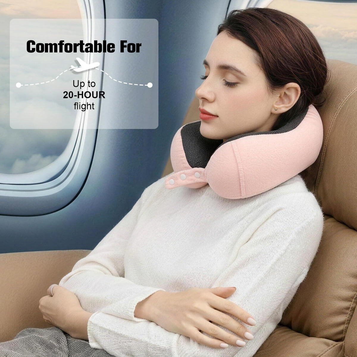Neck Pillow for Traveling (Light Pink)