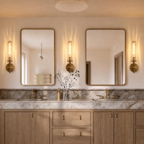 Bathroom Sconce with Water Ripples Glass Tube