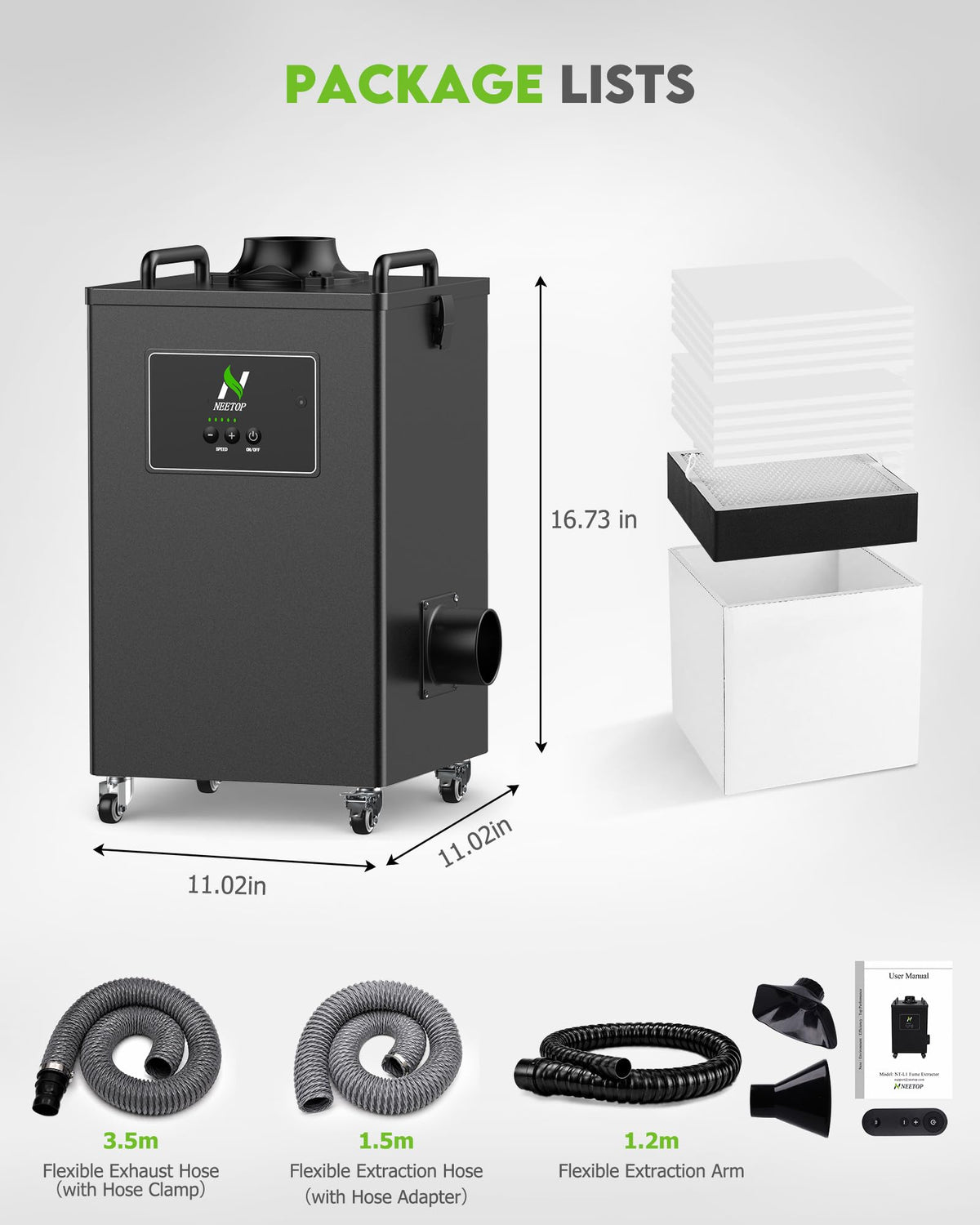 Laser Fume Extractor withโค60W Laser (Large)