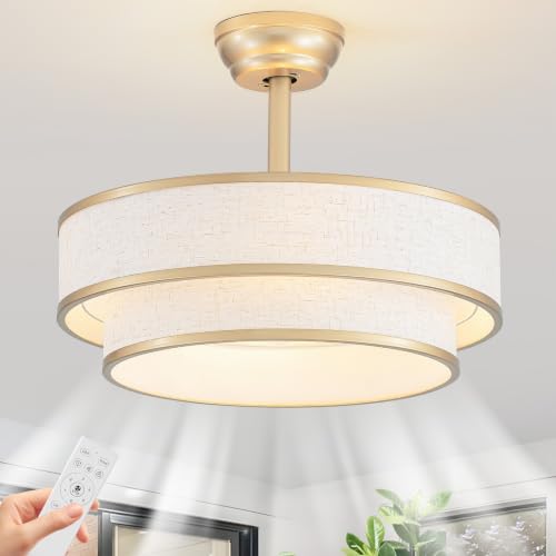 Tiffany Style Caged Ceiling Fan with Light and Remote Control