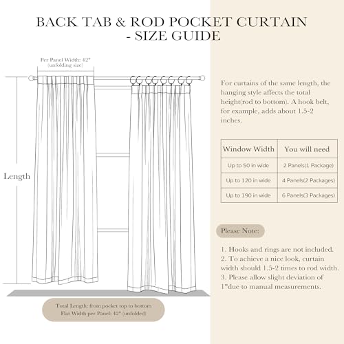 Blackout Curtains Thermal Insulated Window Treatment Panels Room Darkening Blackout Drapes for Living Room Back Tab (Light Taupe / 42"W x 54"L (Pack of 2))