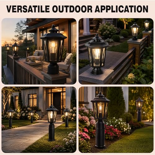 Outdoor Post Light with GFCI Outlet