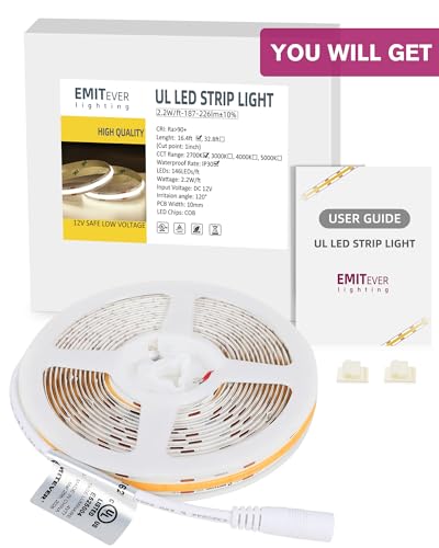 COB LED Strip Lights 12V 2700K (2700K / 16.4ft)