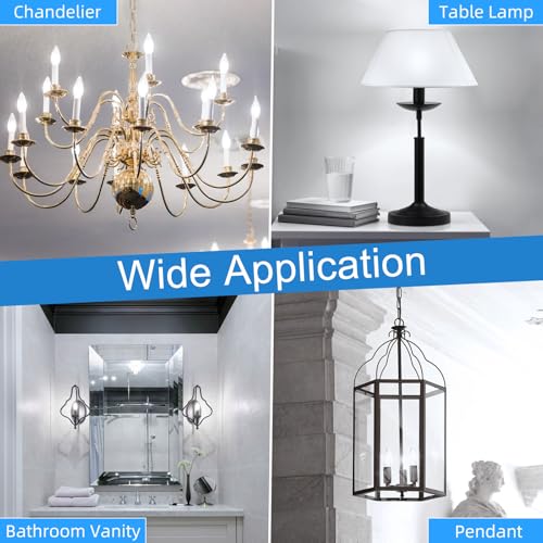 Candelabra Light Bulbs 60 watt Equivalent (24 Pack - 6w / Daylight)