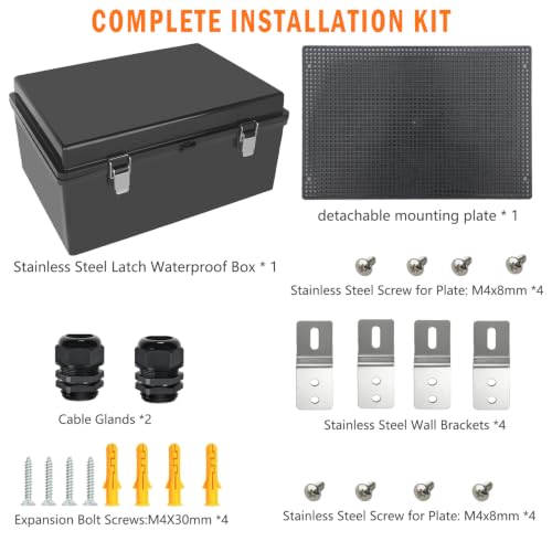 Electrical Junction Box (Black / 14.2"x10.2"x6.7")