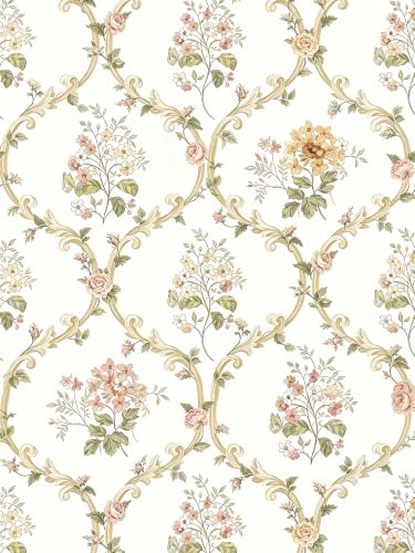 Floral Peel and Stick Wallpaper Boho Cantact Paper 16.9in×118in