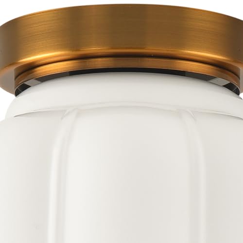 Green Milk Glass Flush Mount Ceiling Light