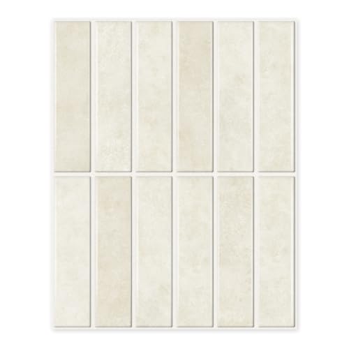 10 Sheet Peel and Stick Backsplash White Stick on Tile