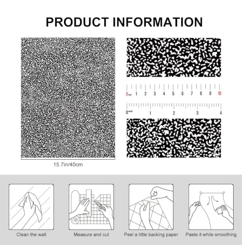 White and Black Contact Paper Composition Wallpaper Peel and Stick Wallpaper Vintage Removable Self Adhesive Waterproof Vinyl Wall Paper