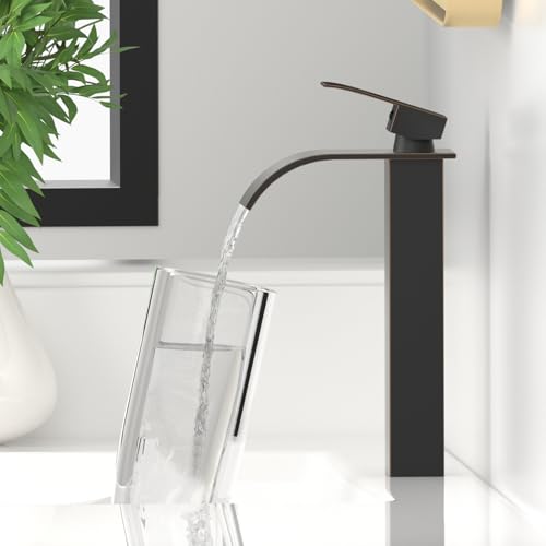 Tall Bathroom Faucet Vessel Sink Faucet with Drain (With Drain / Oil Rubbed Bronze)