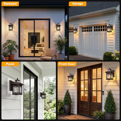 2 Pack Exterior Lighting Fixtures (ORB(Gold Trim) / 2-pack)