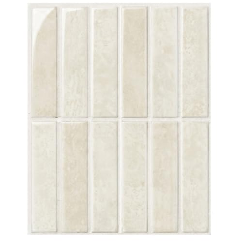 10 Sheet Peel and Stick Backsplash White Stick on Tile (Warm White)