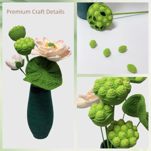 Crocheted Lotus Flowers Plant (Lotus Seed Pod-green)