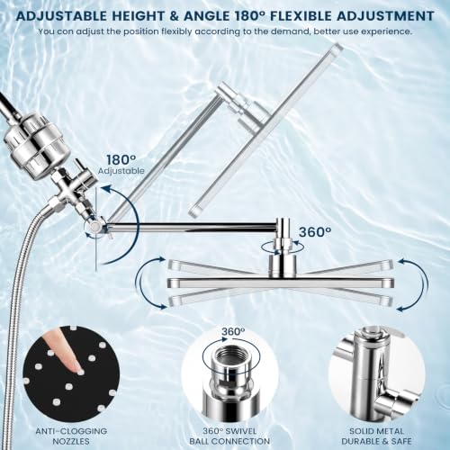Shower Head with Handheld (D-Chrome / Rectangular 12"(Filter version))