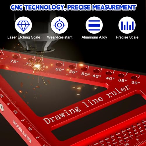 3D Multi Angle Measuring Ruler (Red)