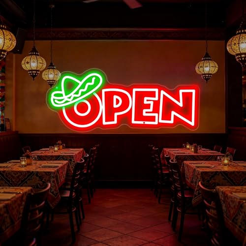 Mexican Food Open Neon Sign Restaurant Bar Shop Wall Decor (Mexican Food Open)