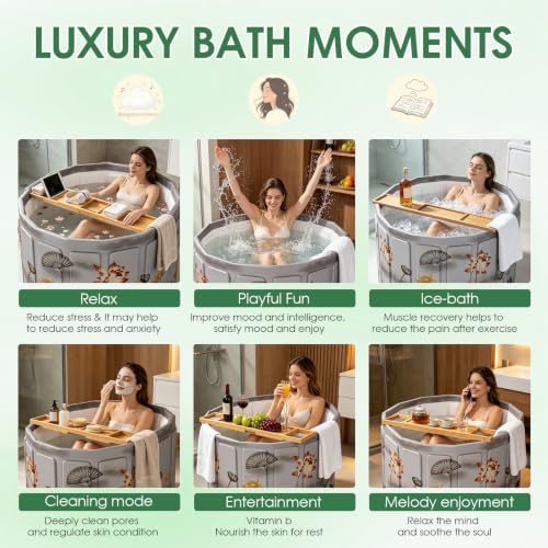 Portable Bathtub Adult 164 Gal (Lotus / 47.2x21.7 Inch)
