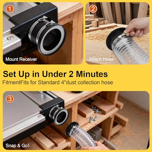 Magnetic Dust Collection Fittings for 4" Shop Vacuums Dust Hose