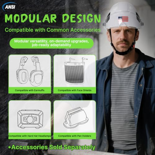 Type 2 Hard Hat with Clear Visor and Chin Strap (White Hard Hat with Visor)
