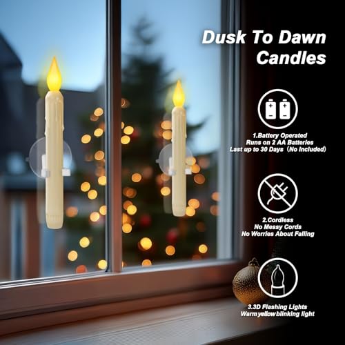 6 Pcs Sensor Dawn to Dusk Window Candles