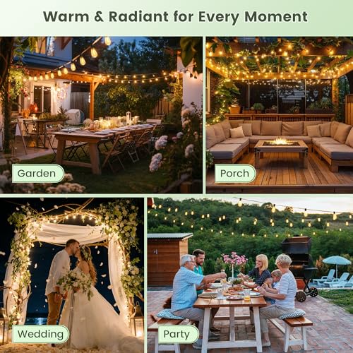 Outdoor String Lights (Cozy White / 50FT-Solar)
