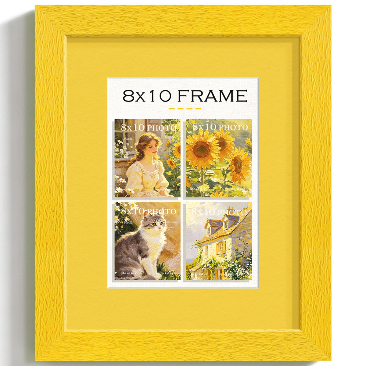 8x10 Mustard Yellow Picture Frame (Mustard Yellow Frame Yellow Mat / 8x10)