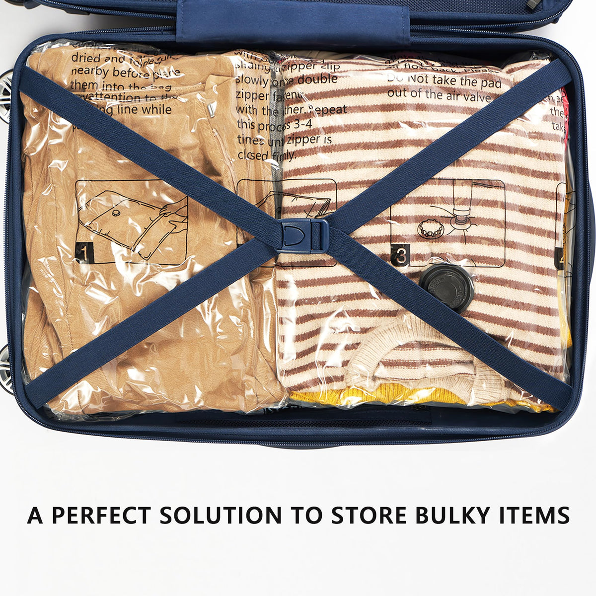 Vacuum Storage Bags for Travel & Home with Pump (8 X-Jumbo)