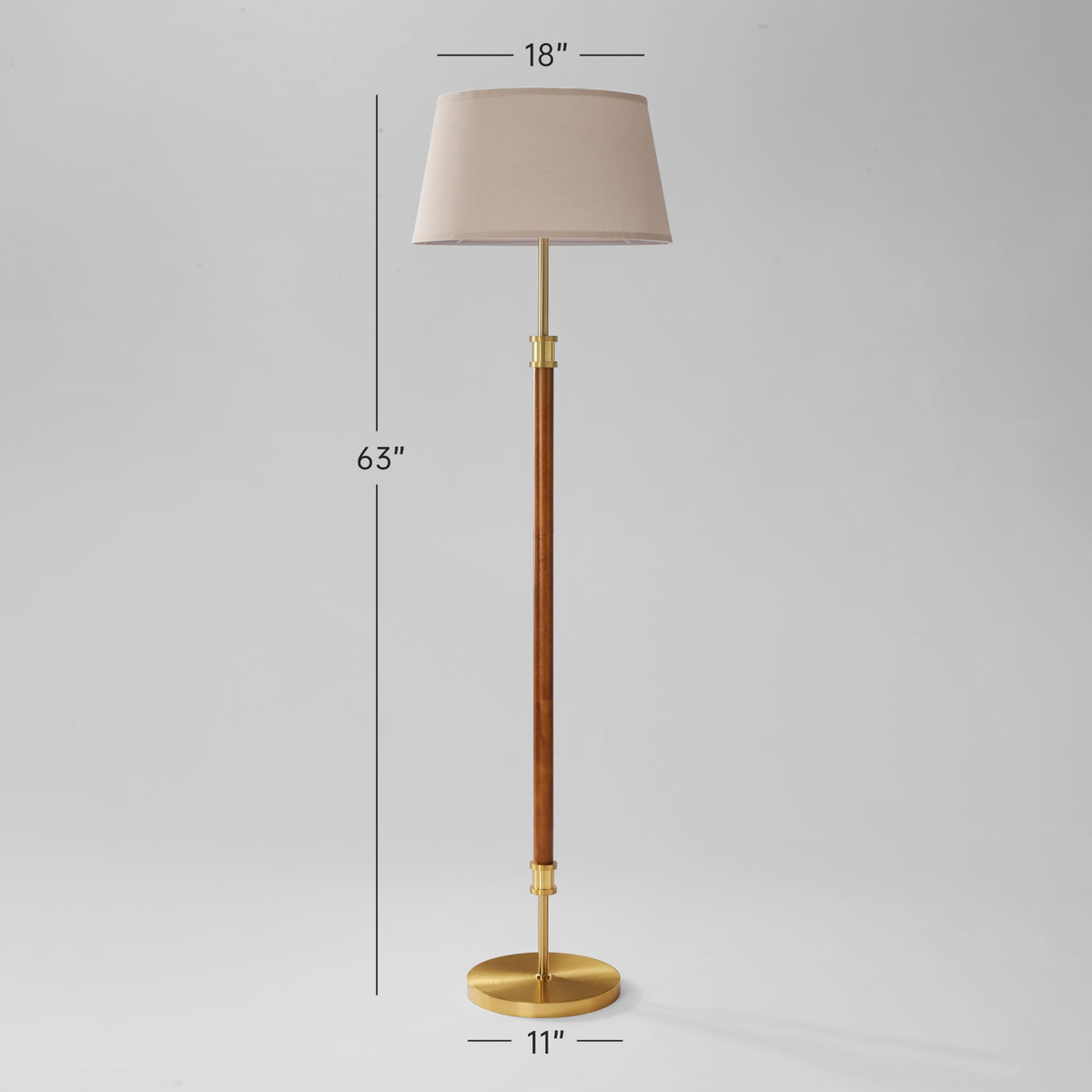 Mid Century Floor Lamp (Dimmable-Dark Walnut)