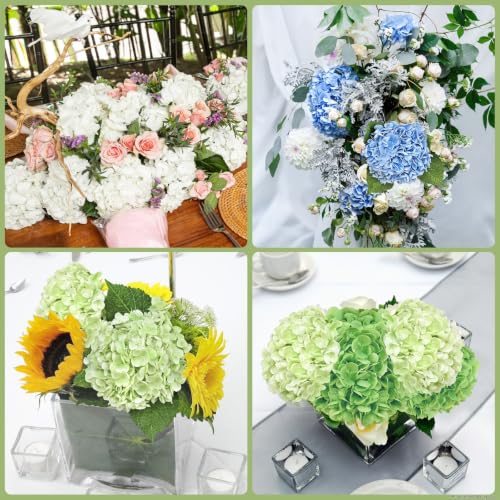 4 Pcs Real Touch Hydrangea Artificial Flowers (White / 4 Pcs)