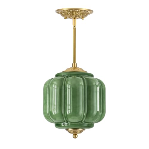 Gold Vinatge Chandelier (Green)