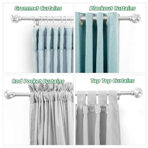 Curtain Rods 16 (Satin Silver / 16" to 92" - 1 pack)