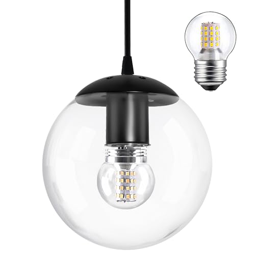 6" Modern Globe Pendant Light Mid