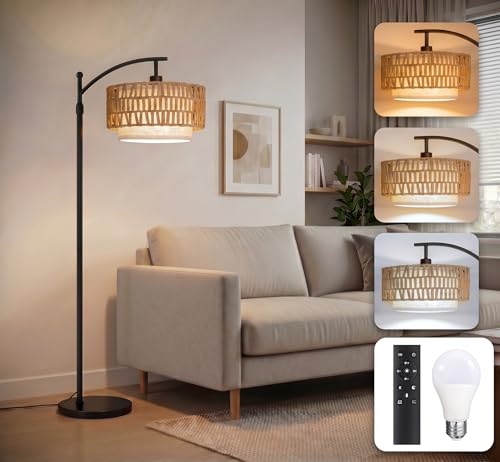 Arc Floor Lamp for Living Room with Remote