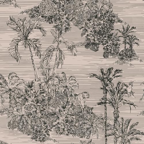 Jungle Peel and Stick Wallpaper Contact Paper Tropical Palm & Tiger Vintage Wallpaper Self Adhesive Removable Decor for Bedroom Cabinet Vinyl Wall Paper