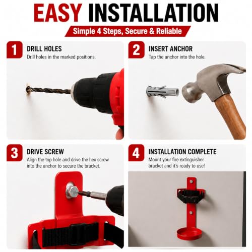 Compact Fire Extinguisher Wall Mount Bracket