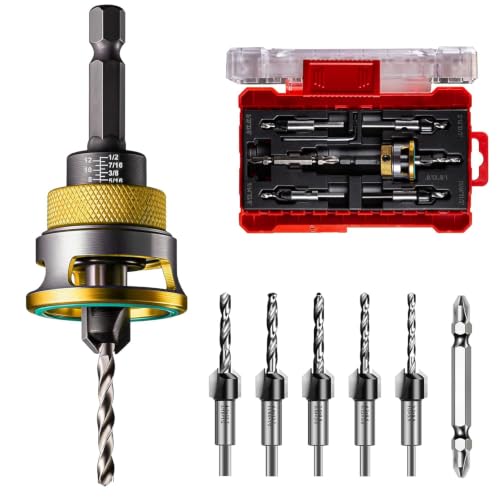 Countersink Drill Bit Set with Low Friction Depth Stop